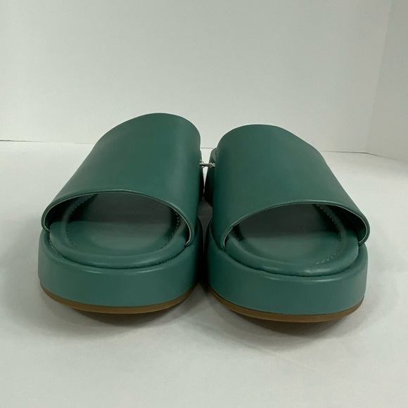 A New Day Women Platform Wedge Sandals Size 7.5 Slip On Green Slide - Picture 5 of 12